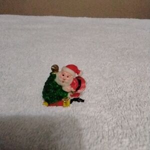 Minature 1" Tall Vintage Celluoid Plastic Santa Figurine